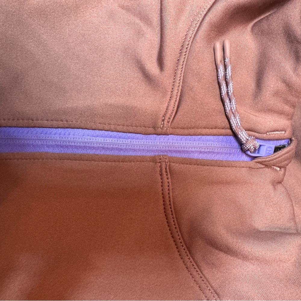 Like new Lululemon Tech Fleece Hiking Zip Pullover - Dark Oxide and Pink Size 8 - Picture 5 of 12